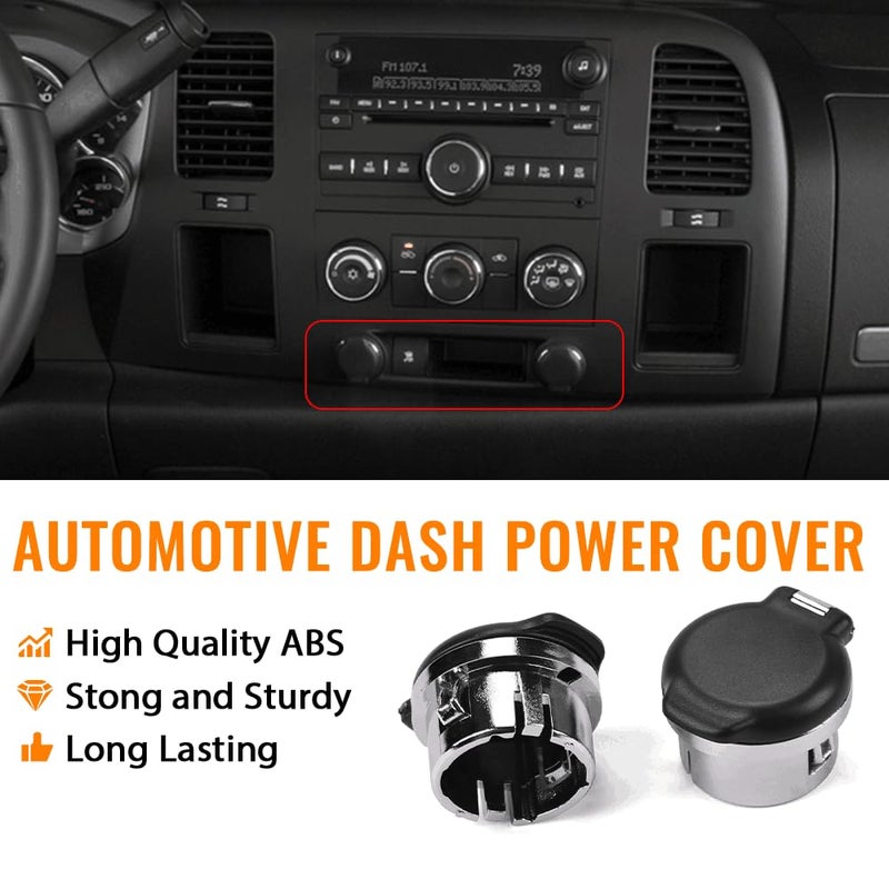 GPLUS G-PLUS Dash Power Outlet Cover, Dash Panel Retainers Cigarette Lighter Plug Retainer, Compatible with 2007-2013 Silverado Sierra Tahoe 20983936 25793816 Dash Retainers 12v Power, 2PCS - Image 3